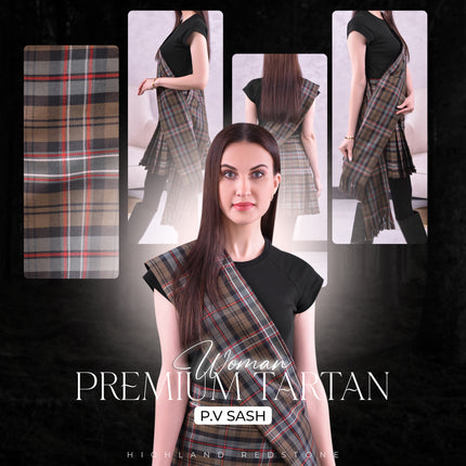 Women's Sash in Scottish National Weathered Tartan