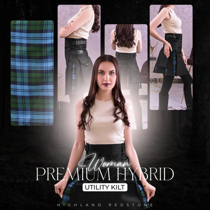 Women's Hybrid Utility Kilt in Ancient Campbell Tartan