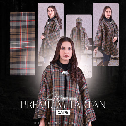 Women’s Cape in Scottish National Weathered Tartan