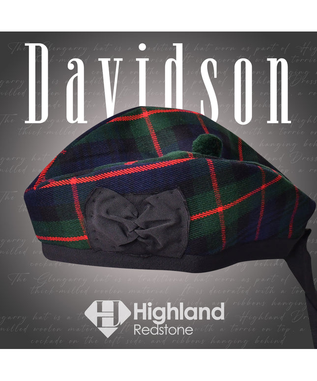 Davidson Glengarry Tartan Hat - Highland Redstone