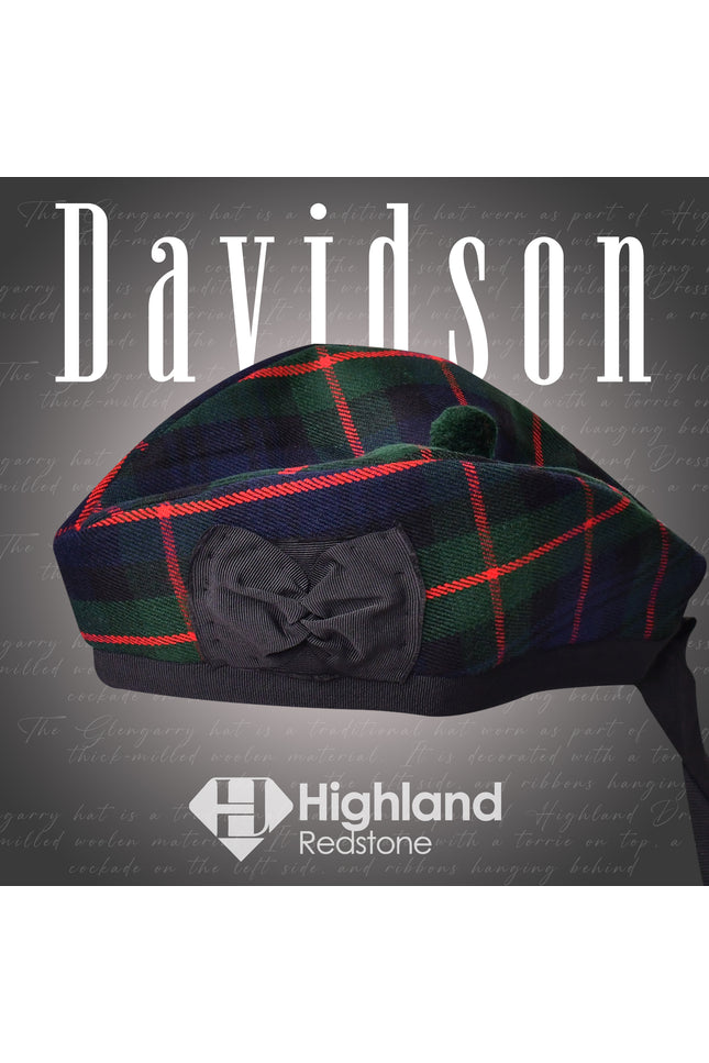 Davidson Glengarry Tartan Hat - Highland Redstone