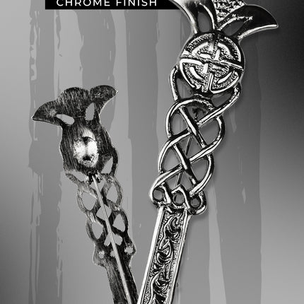 Scottish Kilt Pin for men | Gaelic Pewter Chrome