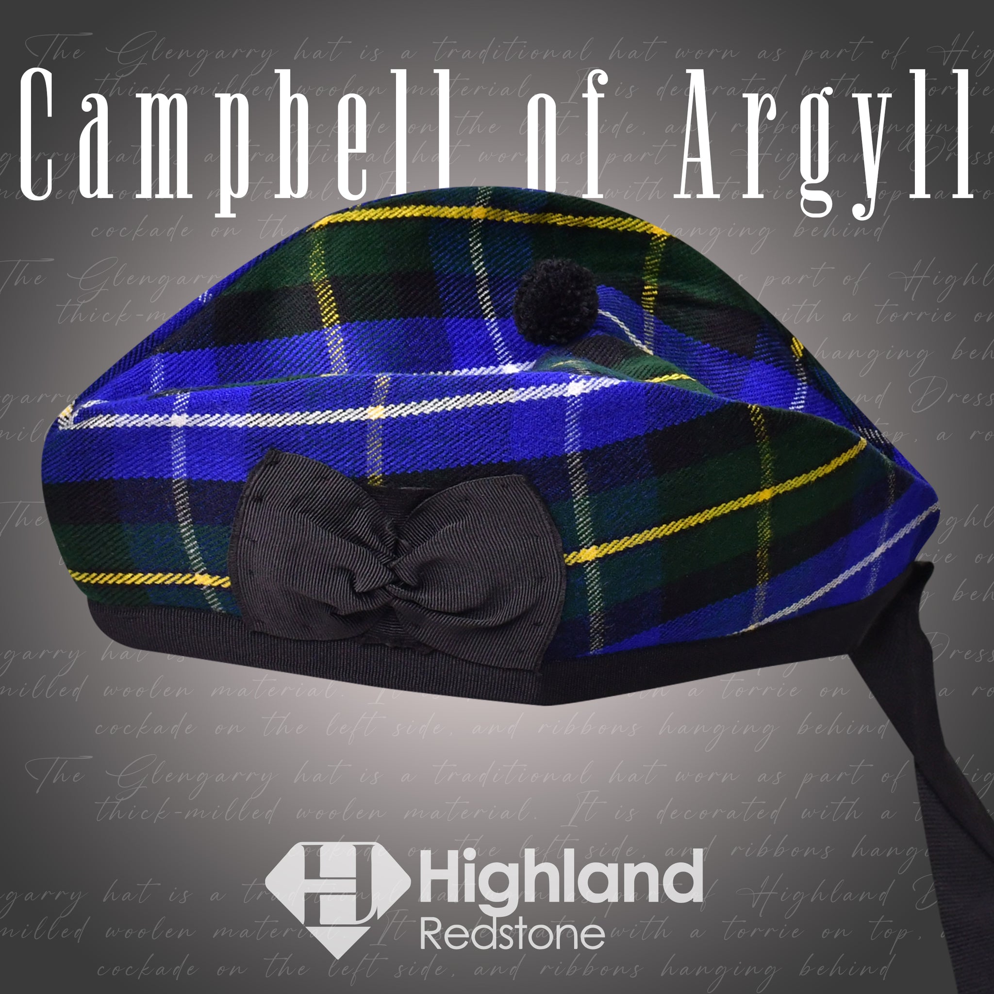 Campbell of Argyll Glengarry Hat - Highland Redstone