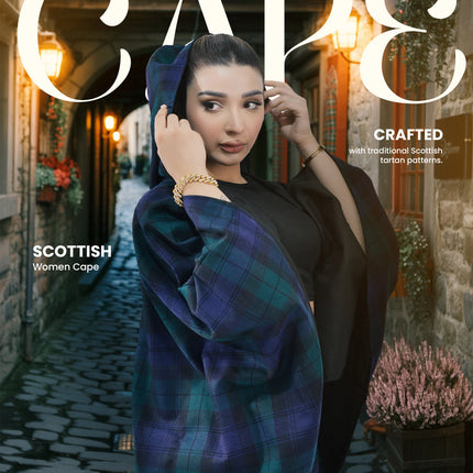Women Tartan Cape - Black Watch