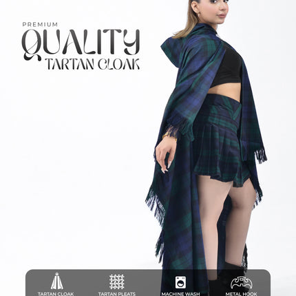 Women Tartan Cloak - Black Watch