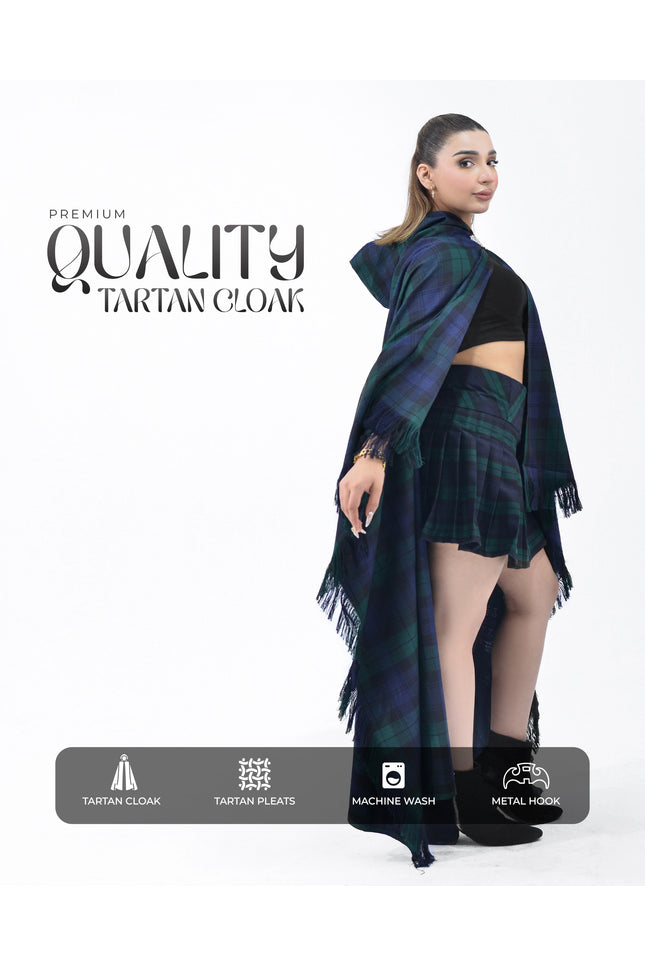 Women Tartan Cloak - Black Watch