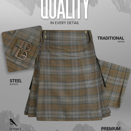 Valor Acrylic Utility Kilt | 16oz Black Watch Weathered Tartan KIlt