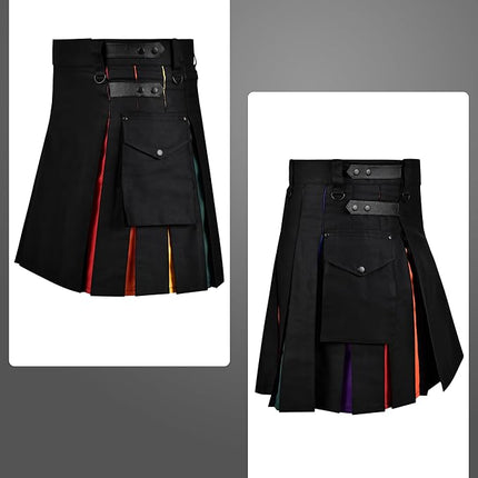 Rainbow Hybrid Utility Kilt for Men - Bold, Stylish and Inclusive Pride Apparel