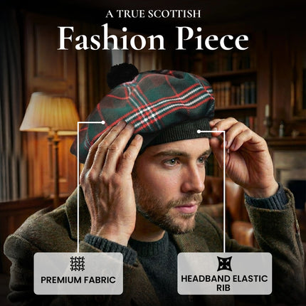 Tam O'Shanter Hat with Pompom | Scott Brown Tartan