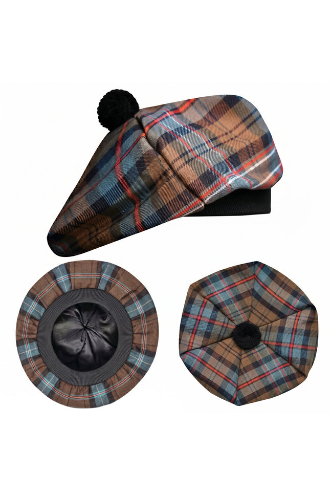 Tam O'Shanter Hat with Pompom | Scottish National Weathered Tartan