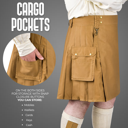 Phantom Modern Khaki Utility Kilt