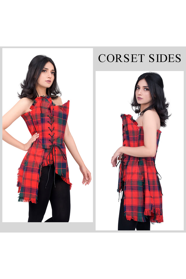 Bella Tartan Corset (Robertson Red)