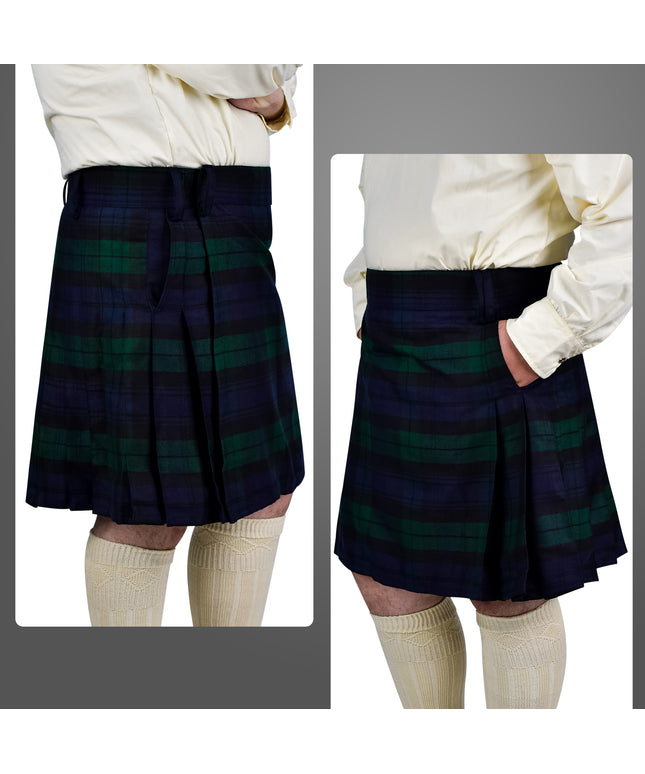 Black Watch Athlete Kilt for Men – Traditional Scottish Kilt with Modern Comfort