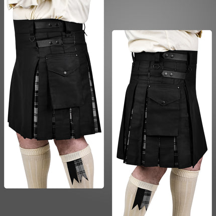 Grey Douglas Hybrid Utility Kilt for Men  – Traditional Style with Modern Functionality