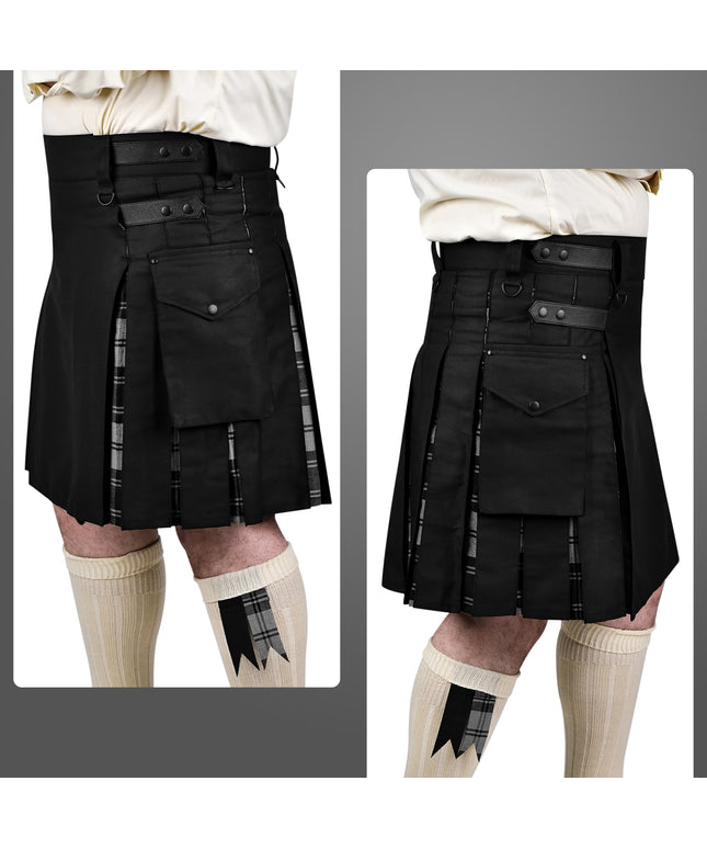 Grey Douglas Hybrid Utility Kilt for Men  – Traditional Style with Modern Functionality