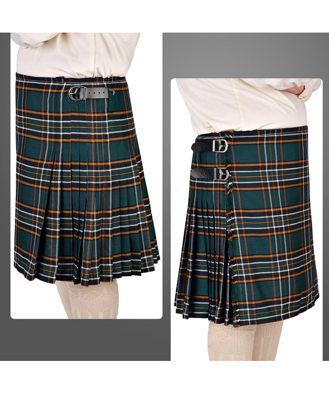 Kilt for Men I Irish Heritage Tartan Kilt Polyviscose 8 Yard Traditional Men Kilt