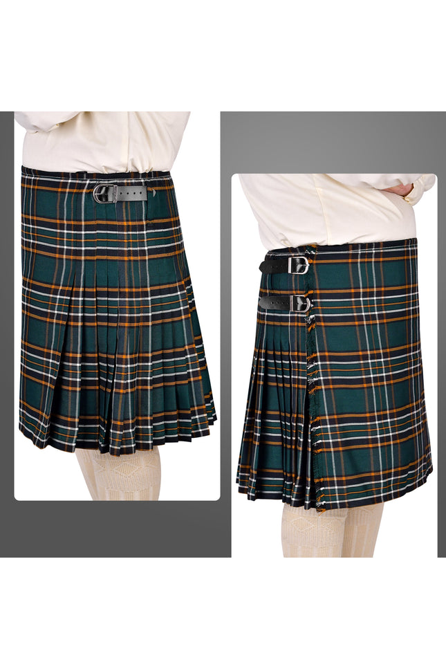 Kilt for Men I Irish Heritage Tartan Kilt Polyviscose 8 Yard Traditional Men Kilt | Big & Tall