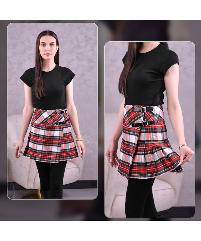 Women's Tartan Billie Skirt in Dress Stewart Tartan