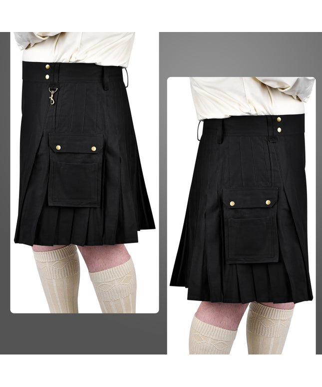 Phantom Modern Black Utility Kilt