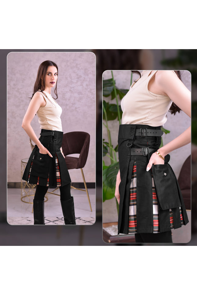 Women's Hybrid Utility Kilt in Dress Stewart Tartan