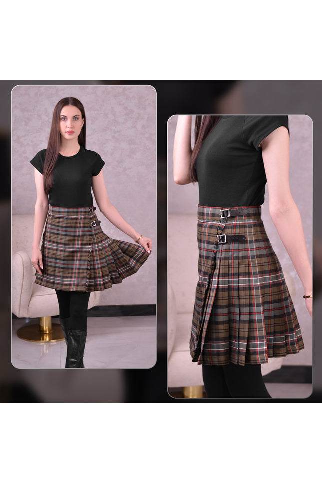 Woman Plaid Kilt - Scottish Heritage Weathered Tartan Kilt - Premium Quality & Timeless Style | Big & Tall