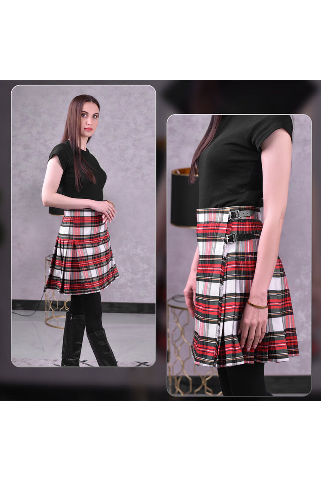 Woman Plaid Kilt - Dress Stewart Tartan Kilt - Premium Quality & Timeless Style | Big & Tall