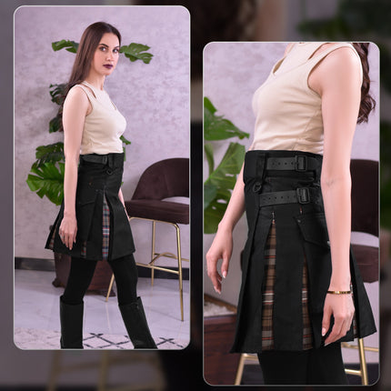 Women's Hybrid Utility Kilt in Scottish National Weathered Tartan
