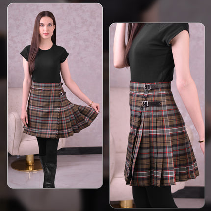 Woman Plaid Kilt – Scottish National Weathered Tartan Kilt – Premium Quality & Timeless Style
