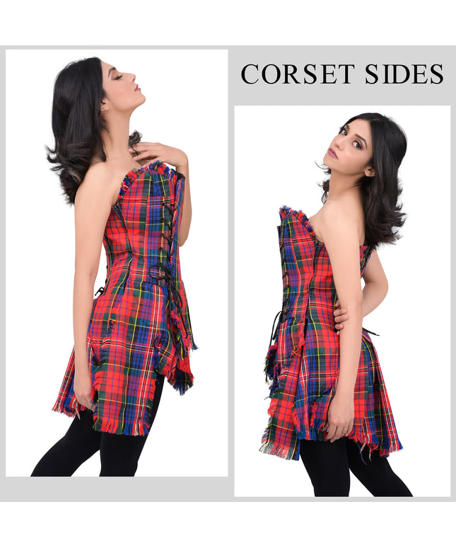 Bella Tartan Corset (Macpherson Red)