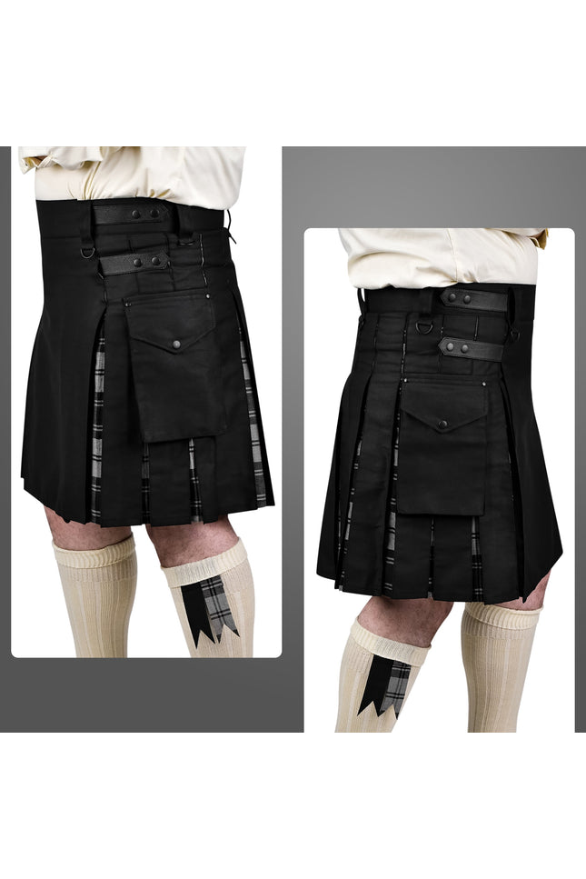 Grey Douglas Hybrid Utility Kilt for Men  - Traditional Style with Modern Functionality | Big & Tall