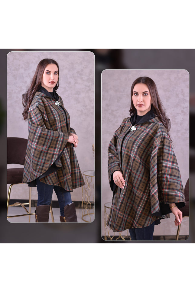 Women’s Cape in Scottish National Weathered Tartan
