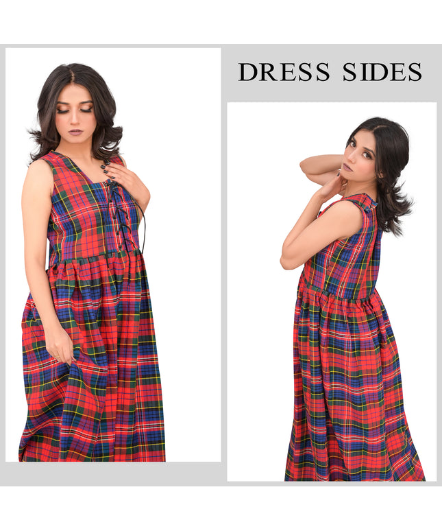 Authentic Scottish Dress in Macpherson Red Tartan