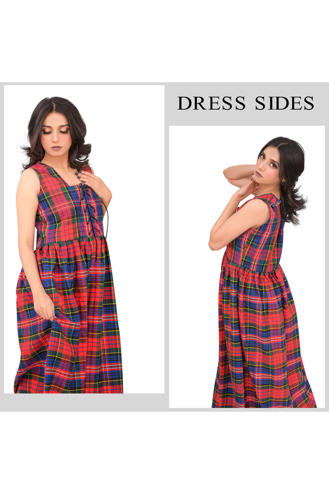 Authentic Scottish Dress in Macpherson Red Tartan