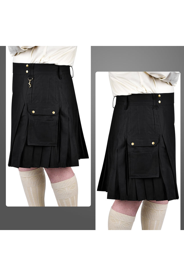 Phantom Modern Utility Kilt - Black | Big & Tall