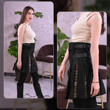 Women's Hybrid Utility Kilt in Scottish National Weathered Tartan