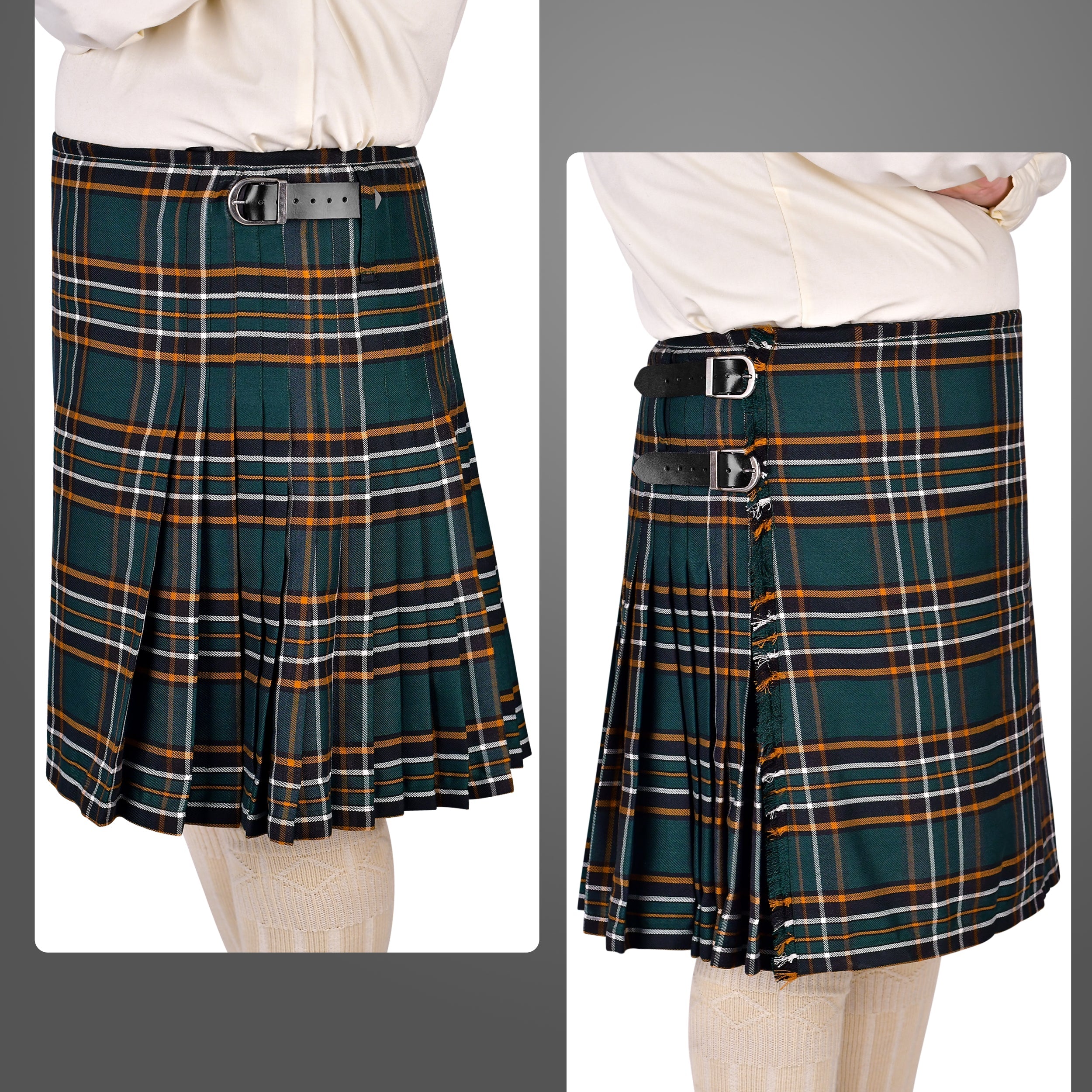 Redstone Ireland Irish Heritage Traditional Tartan Kilt for Men | Poly-viscose 8 Yard ...