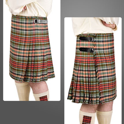 Kilt for Men I Gordon Weathered Red Tartan Kilt Polyviscose 8 Yard Traditional Men Kilt