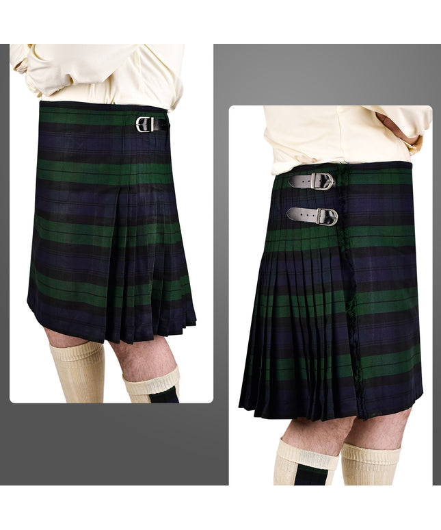 Kilt for Men I Black Watch Tartan Kilt Polyviscose 8 Yard Traditional Men Kilt
