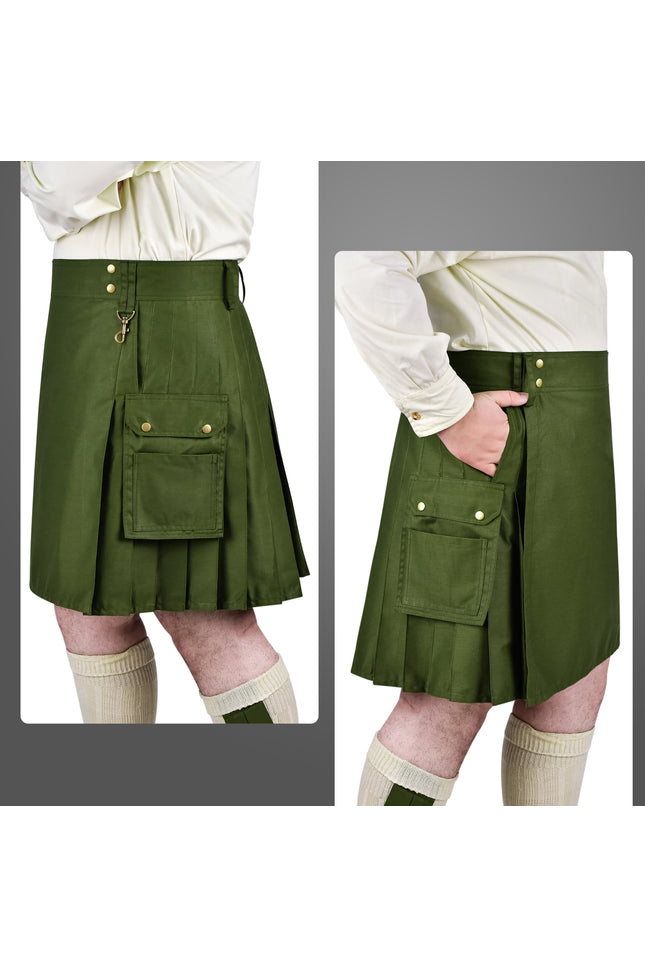 Phantom Modern Utility Kilt | Olive Green