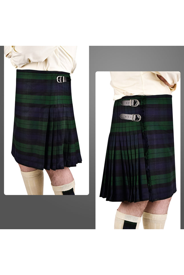 Kilt for Men I Black Watch Tartan Kilt Polyviscose 8 Yard Traditional Men Kilt | Big & Tall