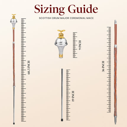 Scottish Drum Major Ceremonial Mace| Royal Eagle Head