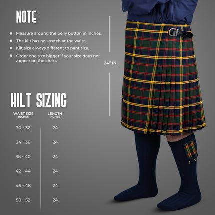 Kilt for Men I US Marine Corps - Leathernecks  Tartan Kilt Polyviscose 8 Yard Traditional Men Kilt