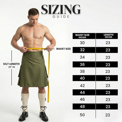 Phantom Modern Utility Kilt | Olive Green