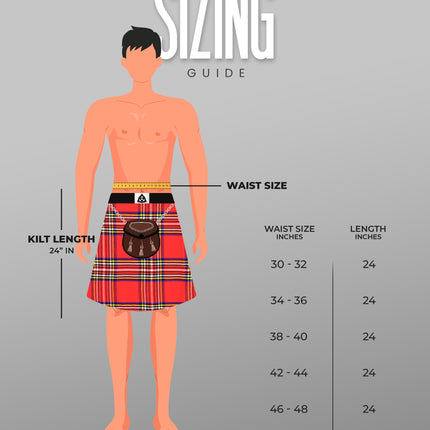 Acrylic Kilt | 16oz  Royal Stewart Tartan Kilt