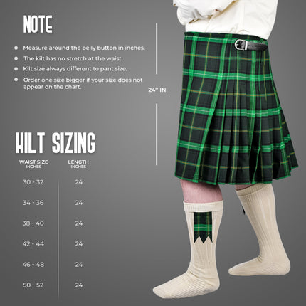 Kilt for Men I Celtic Tartan Kilt Polyviscose 8 Yard Traditional Men Kilt