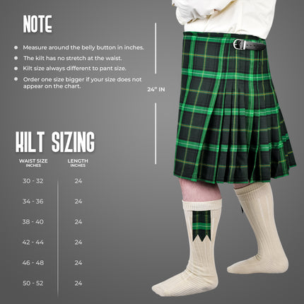 Kilt for Men I Celtic Tartan Kilt Polyviscose 8 Yard Traditional Men Kilt