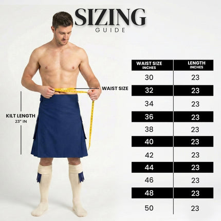 Phantom Modern Utility Kilt - Blue | Big & Tall