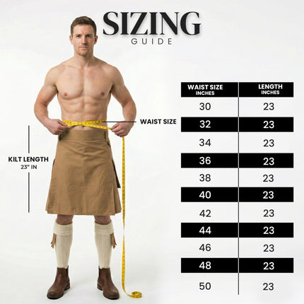 Phantom Modern Utility Kilt - Khaki | Big & Tall