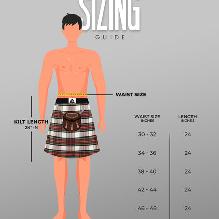 Kilt for Men I Dress Stewart Tartan Kilt Polyviscose 8 Yard Traditional Men Kilt