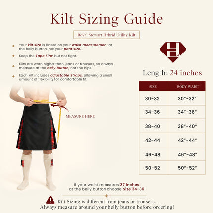 Royal Stewart Hybrid Utility Kilt for Men  - Traditional Style with Modern Functionality